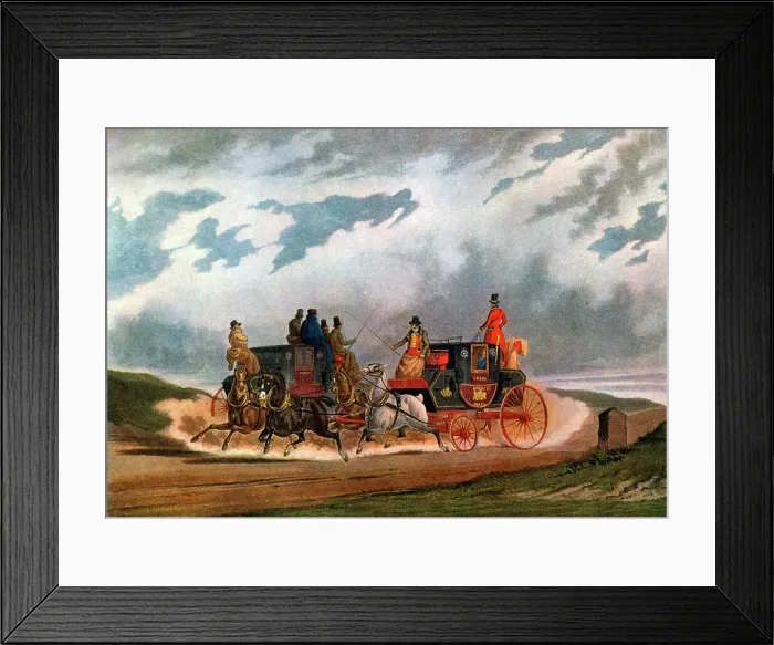 Framed Print : Half Way (Leeds Coach), 1837 (1927). Artist: Charles Cooper Henderson Framed Print : Half Way (Leeds Coach), 1837 (1927). Artist: Charles Cooper Henderson