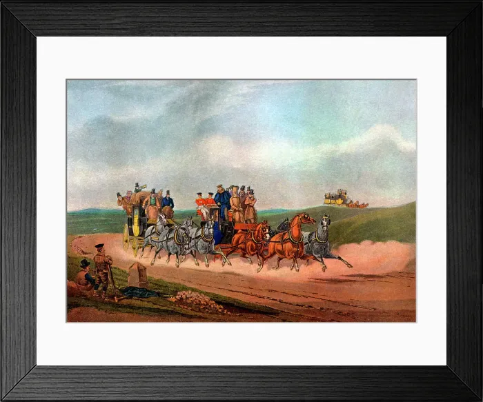 Framed Print : The Opposition Coaches, 1837 (1927). Artist: Charles Cooper Henderson Framed Print : The Opposition Coaches, 1837 (1927). Artist: Charles Cooper Henderson