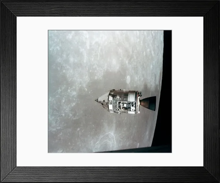Framed Print : The Apollo 15 Command and Service Modules in lunar orbit, 1971. Artist: NASA Framed Print : The Apollo 15 Command and Service Modules in lunar orbit, 1971. Artist: NASA