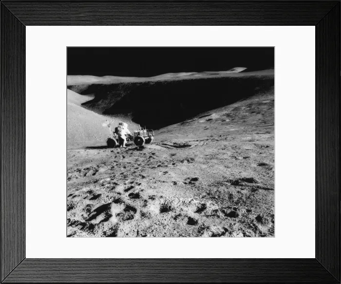 Framed Print : Astronaut David Scott (b1932) on the slope of Hadley Delta during Apollo 15, 1971. Artist: NASA Framed Print : Astronaut David Scott (b1932) on the slope of Hadley Delta during Apollo 15, 1971. Artist: NASA