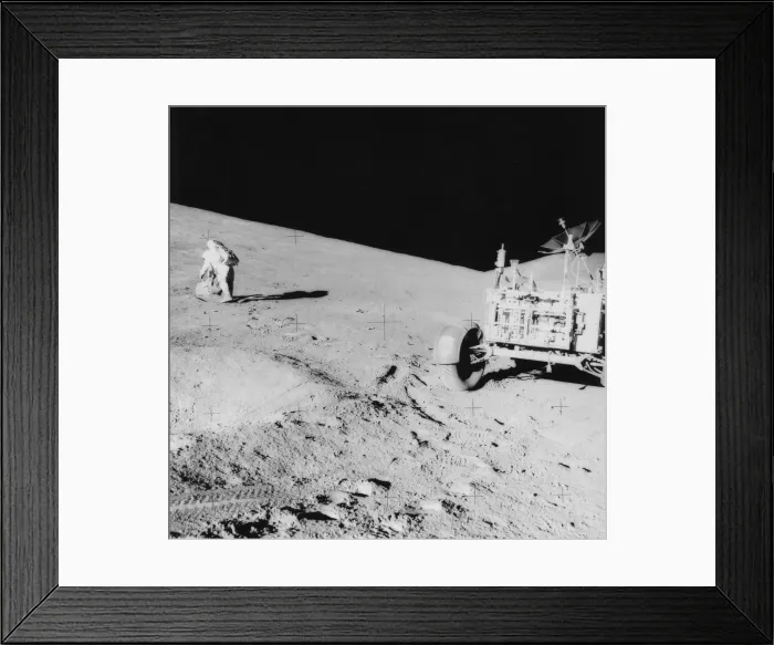 Framed Print : Astronaut David Scott (b1932) on the slope of Hadley Delta during Apollo 15, 1971. Artist: NASA Framed Print : Astronaut David Scott (b1932) on the slope of Hadley Delta during Apollo 15, 1971. Artist: NASA