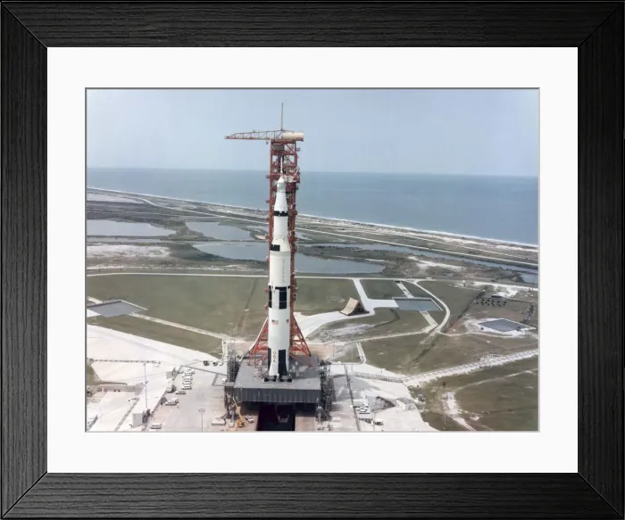 Framed Print : Apollo 15 on the launch pad at Kennedy Space Center, Florida, USA, 1971. Artist: NASA Framed Print : Apollo 15 on the launch pad at Kennedy Space Center, Florida, USA, 1971. Artist: NASA