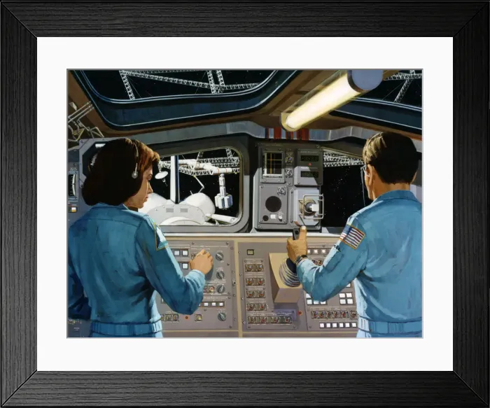 Framed Print : Inside a futuristic space station, c1970s. Artist: NASA Framed Print : Inside a futuristic space station, c1970s. Artist: NASA