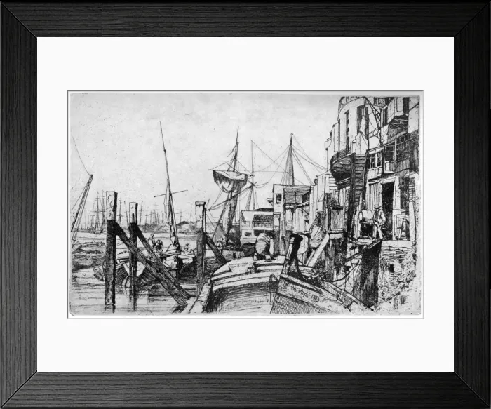 Framed Print : Limehouse, 19th century (1904). Artist: James Abbott McNeill Whistler Framed Print : Limehouse, 19th century (1904). Artist: James Abbott McNeill Whistler