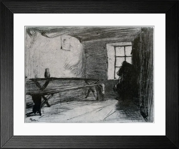 Framed Print : The Miser, c1851 (1904). Artist: James Abbott McNeill Whistler Framed Print : The Miser, c1851 (1904). Artist: James Abbott McNeill Whistler