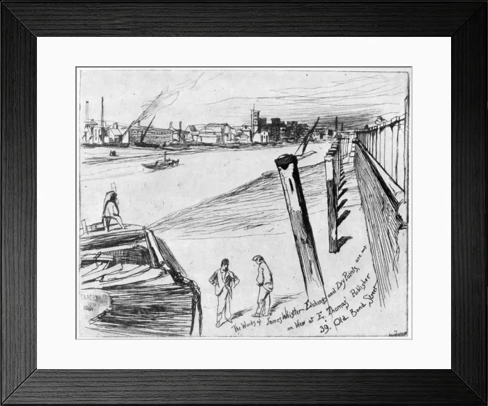 Framed Print : Millbank, c1860 (1904). Artist: James Abbott McNeill Whistler