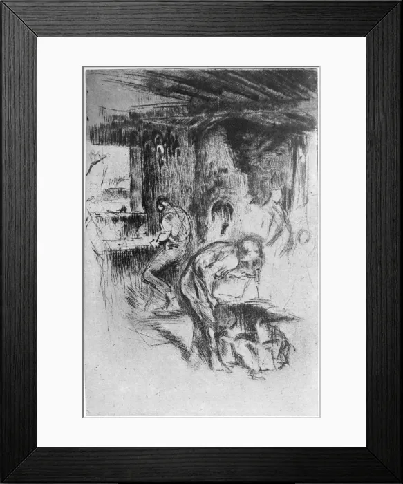 Framed Print : The Little Forge, c1860 (1904). Artist: James Abbott McNeill Whistler Framed Print : The Little Forge, c1860 (1904). Artist: James Abbott McNeill Whistler