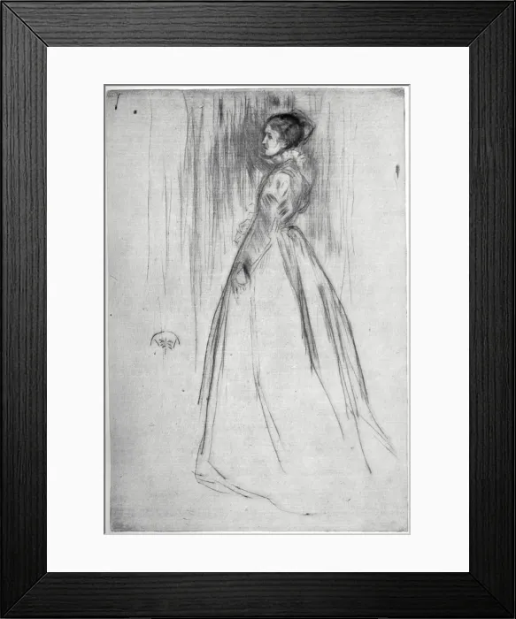 Framed Print : The Velvet Dress, 1873 (1904). Artist: James Abbott McNeill Whistler Framed Print : The Velvet Dress, 1873 (1904). Artist: James Abbott McNeill Whistler