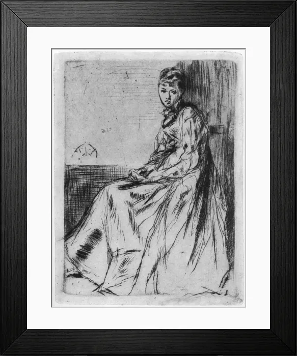Framed Print : Maude, Seated, 19th century (1904). Artist: James Abbott McNeill Whistler Framed Print : Maude, Seated, 19th century (1904). Artist: James Abbott McNeill Whistler