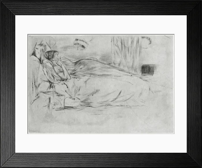 Framed Print : The Model, Lying Down, c1864 (1904). Artist: James Abbott McNeill Whistler Framed Print : The Model, Lying Down, c1864 (1904). Artist: James Abbott McNeill Whistler