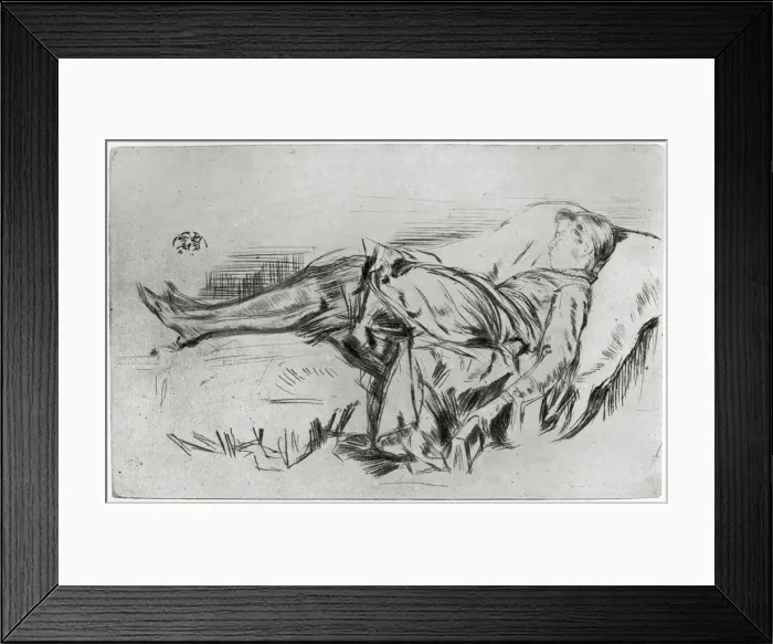 Framed Print : Child on a Couch, 19th century (1904). Artist: James Abbott McNeill Whistler Framed Print : Child on a Couch, 19th century (1904). Artist: James Abbott McNeill Whistler
