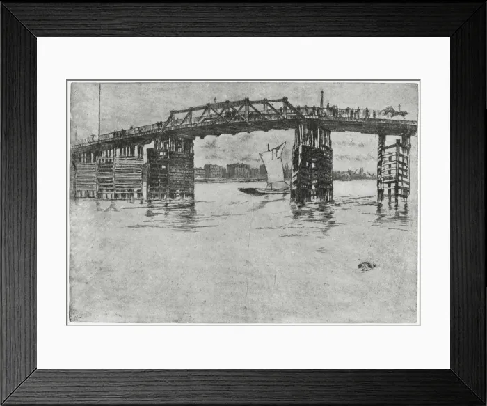 Framed Print : Battersea Bridge, London, 19th century (1904). Artist: James Abbott McNeill Whistler Framed Print : Battersea Bridge, London, 19th century (1904). Artist: James Abbott McNeill Whistler