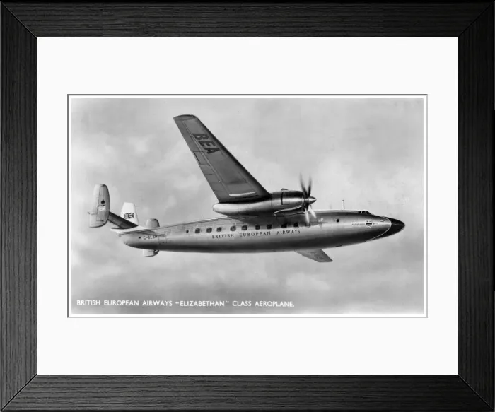 Framed Print : British European Airways Elizabethan class aeroplane, 20th century Framed Print : British European Airways Elizabethan class aeroplane, 20th century