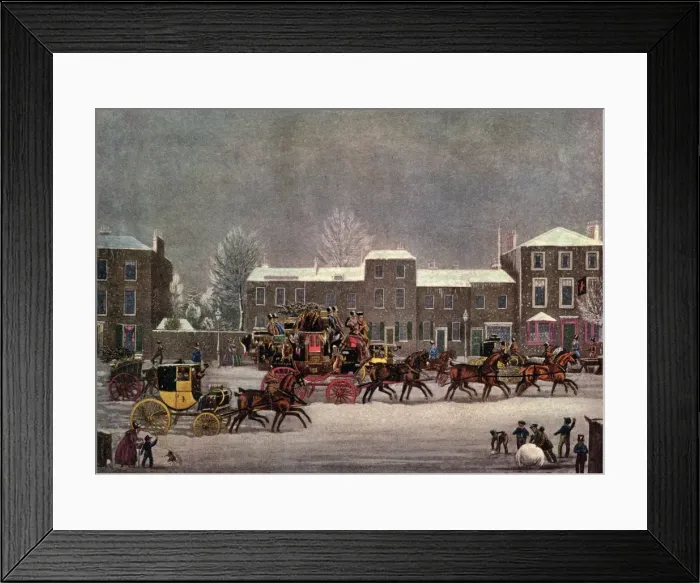 Framed Print : Approach to Christmas, 19th century (1927). Artist: George Hunt Framed Print : Approach to Christmas, 19th century (1927). Artist: George Hunt