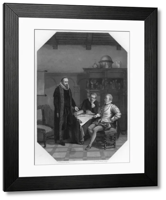 Framed Print : Johan van Oldenbarnevelt meeting Earl of Leicester, 1585-1587 (c1870). Artist: Van Kesteren Framed Print : Johan van Oldenbarnevelt meeting Earl of Leicester, 1585-1587 (c1870). Artist: Van Kesteren