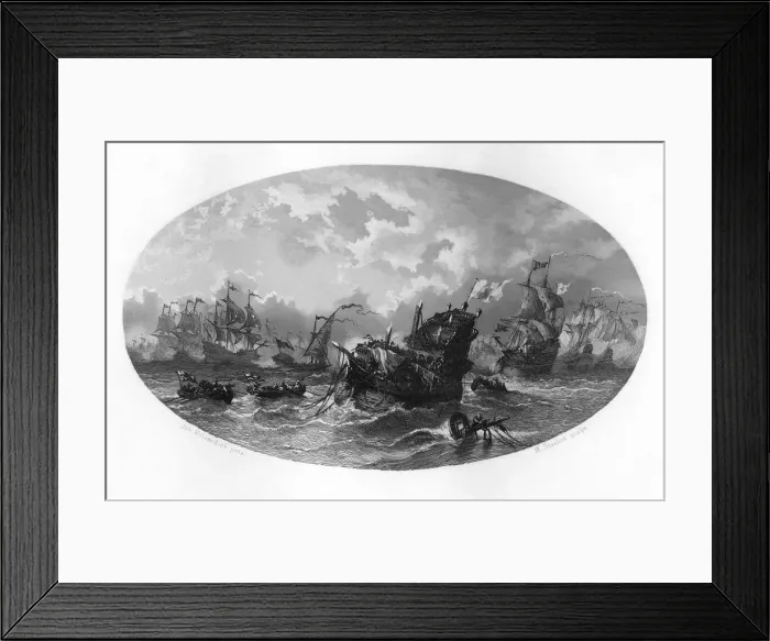 Framed Print : The invincible fleet, 1588 (c1870). Artist: W Steelink Framed Print : The invincible fleet, 1588 (c1870). Artist: W Steelink