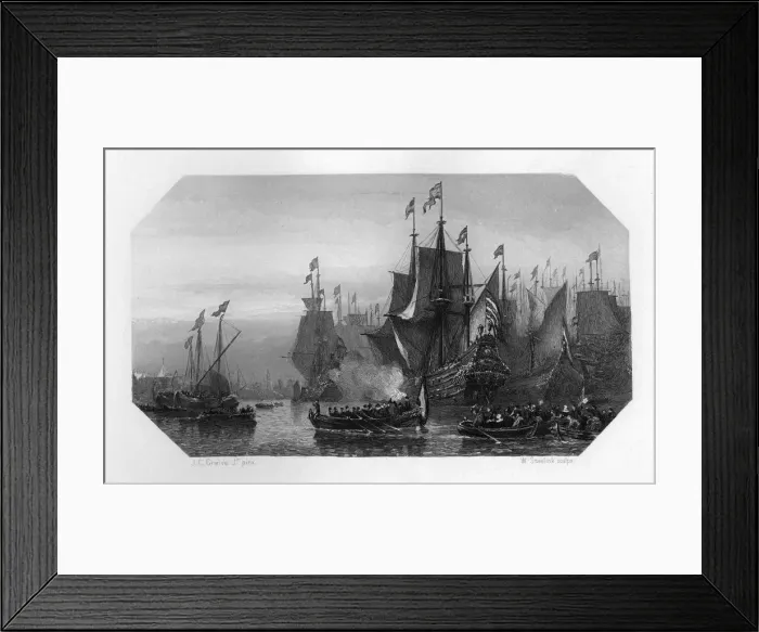Framed Print : Piet Pieterszoon Hein brings in the silver fleet, Netherlands, 1629 (c1870). Artist: W Steelink Framed Print : Piet Pieterszoon Hein brings in the silver fleet, Netherlands, 1629 (c1870). Artist: W Steelink
