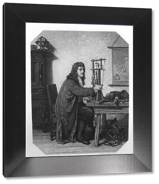 Christiaan Huygens, 17th century Dutch mathematician, astronomer and physicist, c1870. Artist: JH Rennefeld