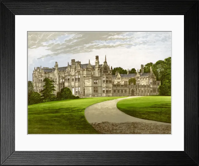 Framed Print : Rushton Hall, Northamptonshire, home of the Clarke-Thornhall family, c1880 Framed Print : Rushton Hall, Northamptonshire, home of the Clarke-Thornhall family, c1880