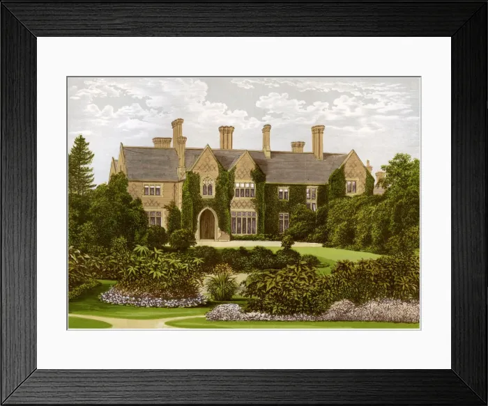 Framed Print : Oxley Manor, Staffordshire, home of the Staveley-Hill family, c1880 Framed Print : Oxley Manor, Staffordshire, home of the Staveley-Hill family, c1880