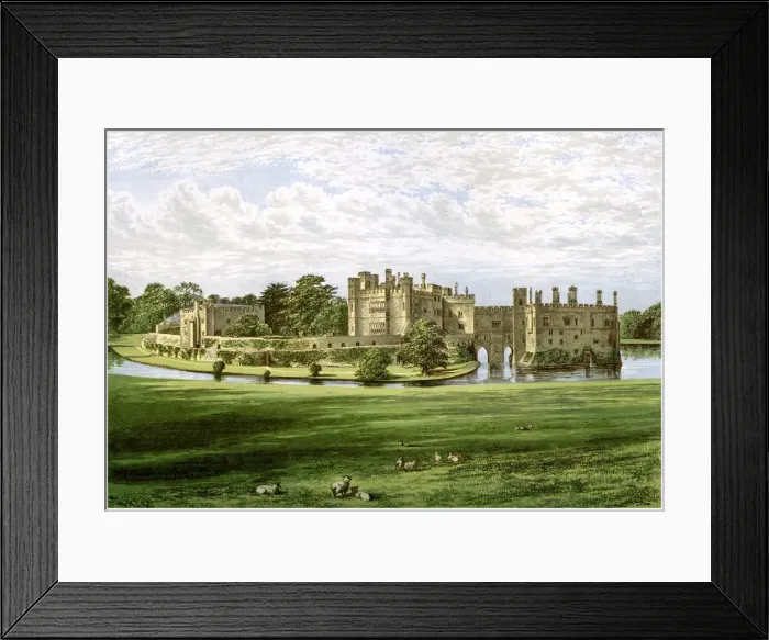 Framed Print : Leeds Castle, Kent, home of the Wykeham-Martin family, c1880 Framed Print : Leeds Castle, Kent, home of the Wykeham-Martin family, c1880