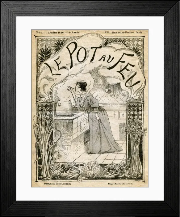 Framed Print : Front cover of Le Pot au Feu, 15th July 1896 Framed Print : Front cover of Le Pot au Feu, 15th July 1896