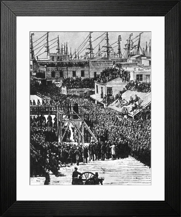 Framed Print : The hanging of Hetherington and Brace, San Francisco, 29th July 1856 (1954) Framed Print : The hanging of Hetherington and Brace, San Francisco, 29th July 1856 (1954)