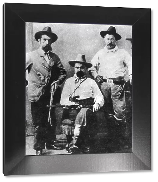 William A Pinkerton, flanked by two express agents, c1870s-1880s (1954)