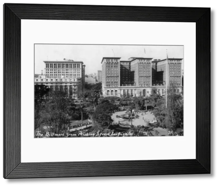 Framed Print : The Biltmore from Pershing Square, Los Angeles, California, USA, c1933 Framed Print : The Biltmore from Pershing Square, Los Angeles, California, USA, c1933