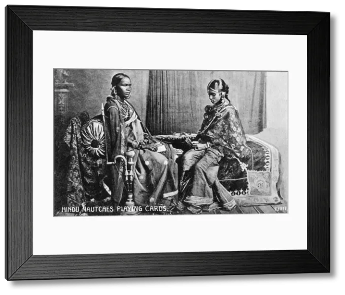 Framed Print : Hindu nautches playing cards, India, early 20th century Framed Print : Hindu nautches playing cards, India, early 20th century