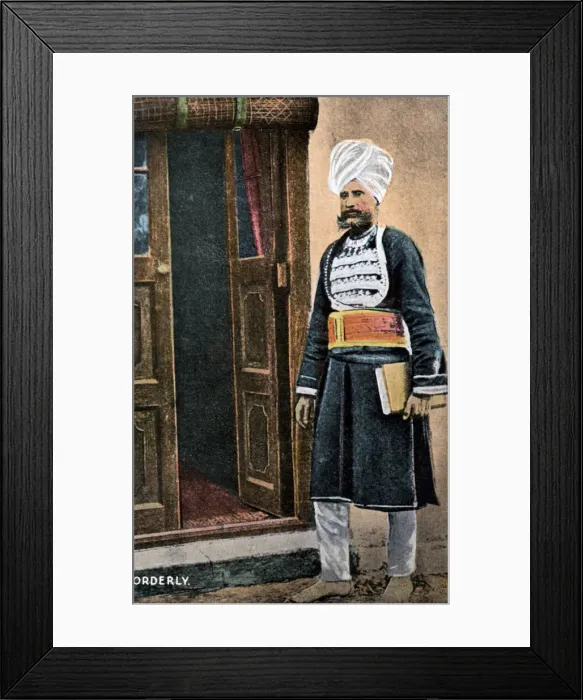 Framed Print : Orderly, Ambala, India, early 20th century Framed Print : Orderly, Ambala, India, early 20th century