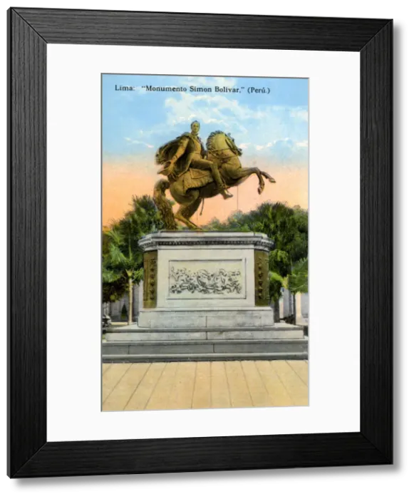 Framed Print : Simon Bolivar monument, Lima, Peru, early 20th century