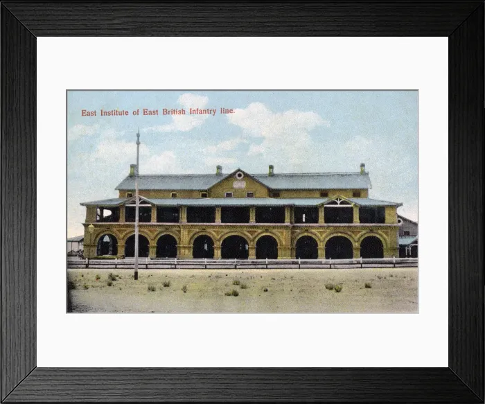Framed Print : East Institute of East British Infantry line, India(?), early 20th century Framed Print : East Institute of East British Infantry line, India(?), early 20th century