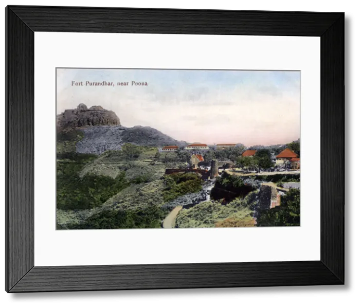 Framed Print : Fort Purandhar, near Pune (Poona), India, early 20th century Framed Print : Fort Purandhar, near Pune (Poona), India, early 20th century