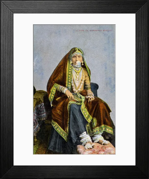 Framed Print : A type of Marwaree beauty, India, early 20th century Framed Print : A type of Marwaree beauty, India, early 20th century