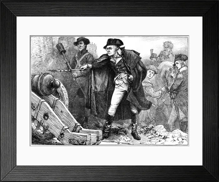 Framed Print : George Washington at the siege of Yorktown, Virginia, 1781 (c1880) Framed Print : George Washington at the siege of Yorktown, Virginia, 1781 (c1880)