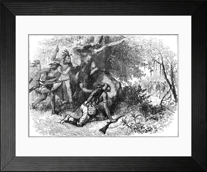 Framed Print : Treachery of the Cherokees, 18th century (c1880) Framed Print : Treachery of the Cherokees, 18th century (c1880)