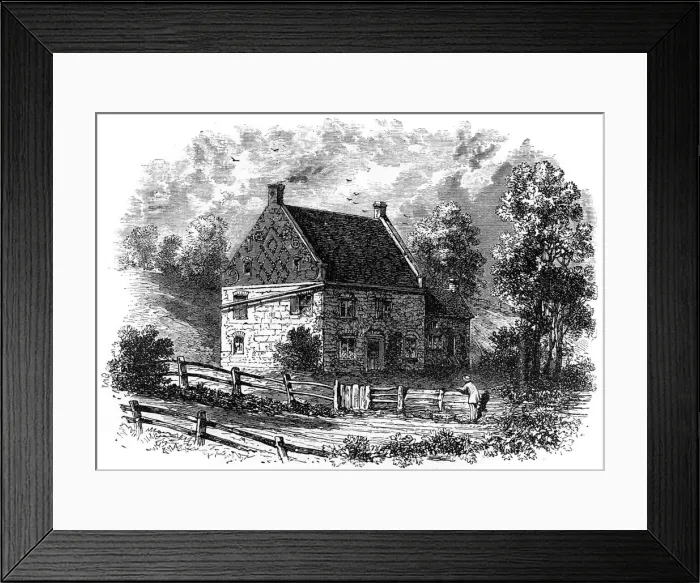 Framed Print : Old Dutch house, Long Island, New York, 18th century (c1880) Framed Print : Old Dutch house, Long Island, New York, 18th century (c1880)