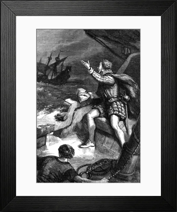 Framed Print : The last moments of Sir Humphrey Gilbert, 1583 (c1880) Framed Print : The last moments of Sir Humphrey Gilbert, 1583 (c1880)