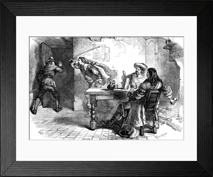 Framed Print : The fracas at the Ship Tavern, 17th century (c1880). Artist: Whymper Framed Print : The fracas at the Ship Tavern, 17th century (c1880). Artist: Whymper