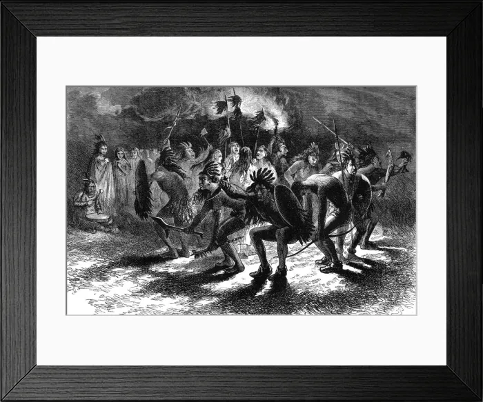 Framed Print : Native American scalp dance, c17th century (c1880)