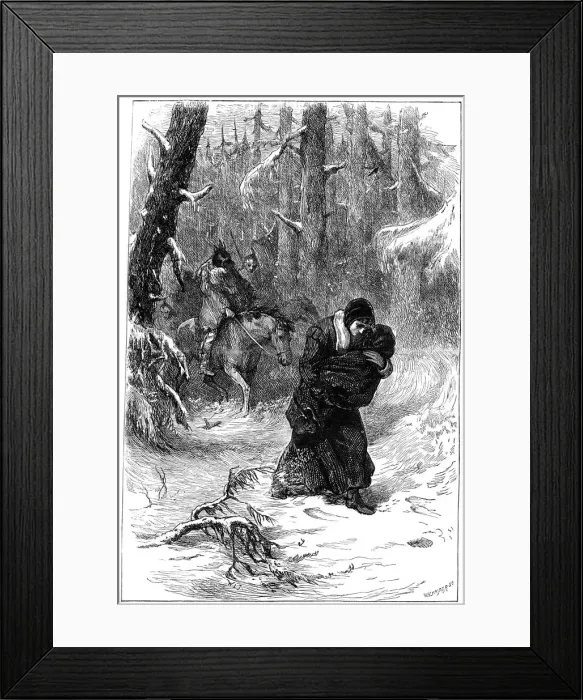 Framed Print : Mrs Rowlandson and the Indians, 1676 (c1880) Framed Print : Mrs Rowlandson and the Indians, 1676 (c1880)
