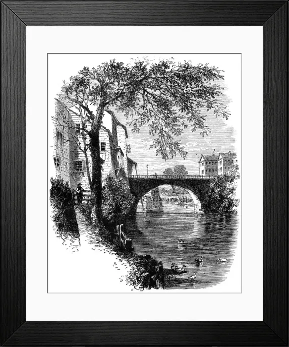 Framed Print : View in Hartford, Connecticut, c17th century (c1880) Framed Print : View in Hartford, Connecticut, c17th century (c1880)