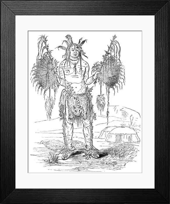Framed Print : Indian medicine man, c1700(?) (c1880) Framed Print : Indian medicine man, c1700(?) (c1880)