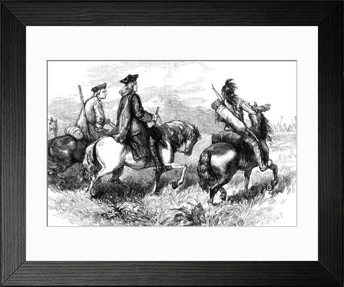 Framed Print : Sir Alexander Cuming on his way to visit the Cherokees, South Carolina, c1730 (c1880) Framed Print : Sir Alexander Cuming on his way to visit the Cherokees, South Carolina, c1730 (c1880)