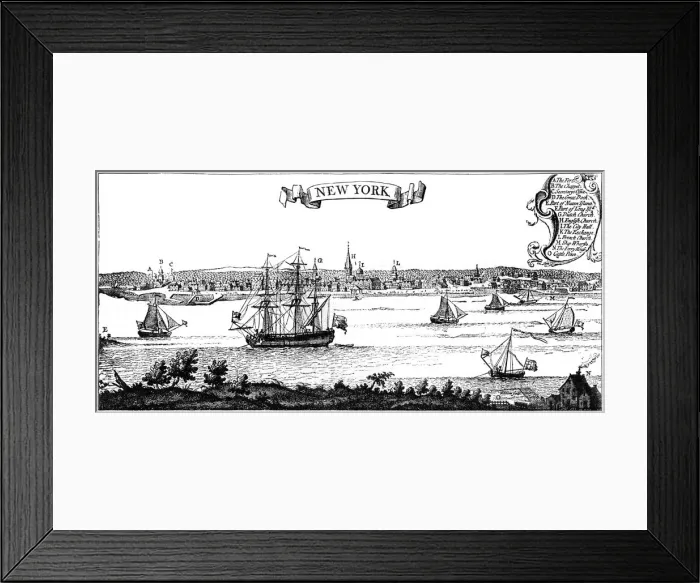 Framed Print : Old view of New York, 1730 (c1880) Framed Print : Old view of New York, 1730 (c1880)