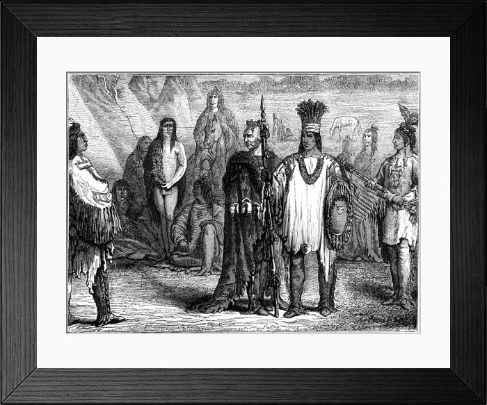 Framed Print : Creek Indians, early 19th century (c1880) Framed Print : Creek Indians, early 19th century (c1880)