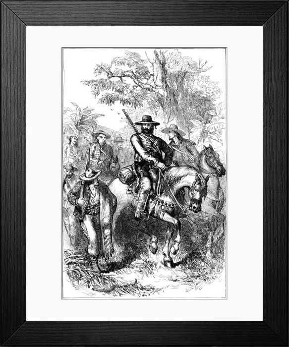 Framed Print : Mexican filibusters on the march, mid 19th century(c1880) Framed Print : Mexican filibusters on the march, mid 19th century(c1880)