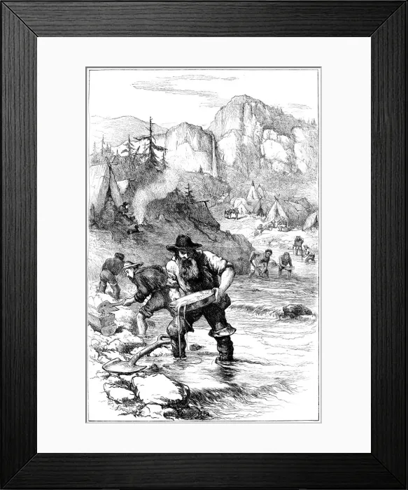Framed Print : Gold washing in California, c1840s (c1880) Framed Print : Gold washing in California, c1840s (c1880)