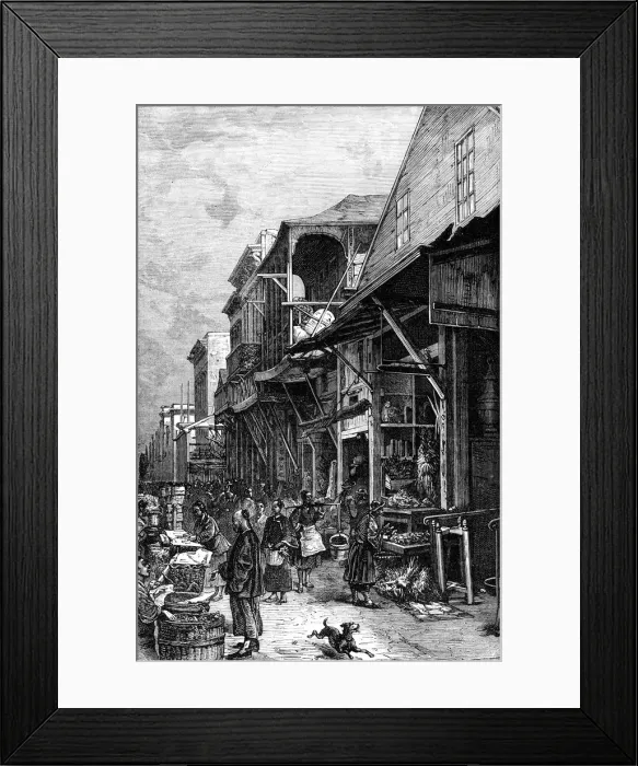 Framed Print : A market place in San Francisco, California, USA, mid 19th century (c1880) Framed Print : A market place in San Francisco, California, USA, mid 19th century (c1880)